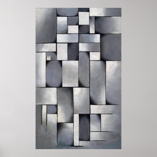 Abstract Art _ Composition in Gray Ragtime Poster