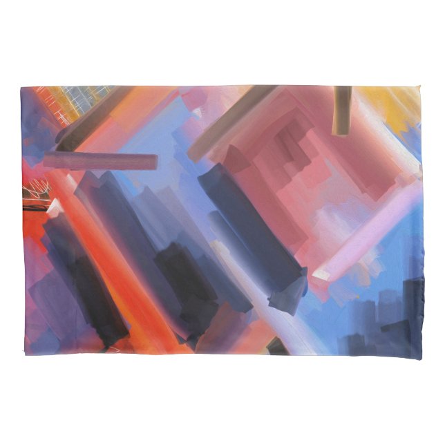 Abstract Art Contemporary colorful shades Pillow Case (Front)