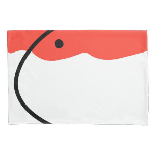 Abstract Art Coral Red Black White Minimalism Pillow Case