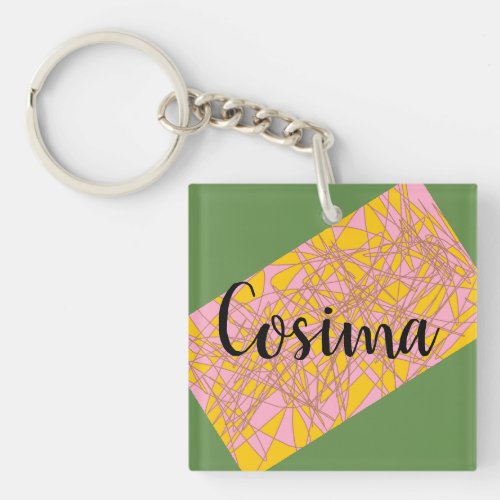 abstract art Cosima from Orphan Black tv show Keychain