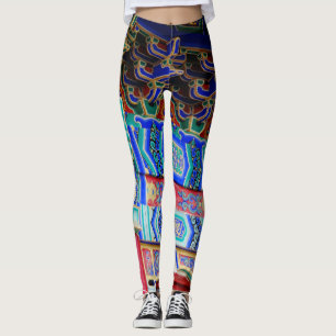 Abstract Art Created by Classic Asian Design in Leggings