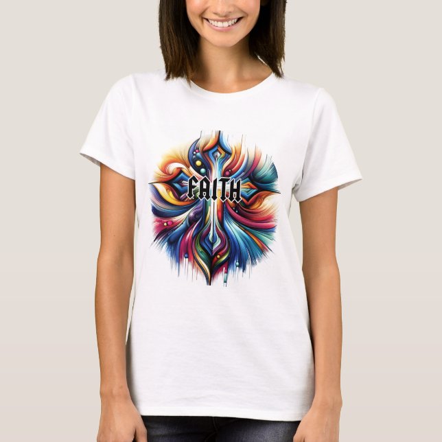 Abstract Art Cross Faith T-Shirt (Front)