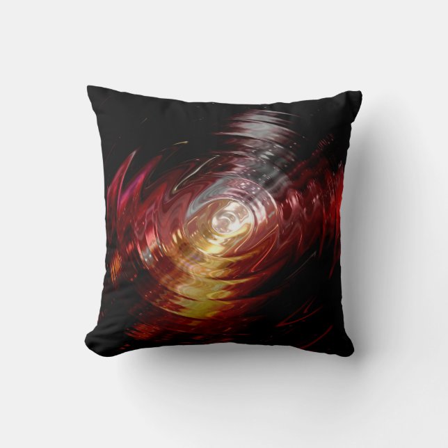 Abstract Art Dark Wave Swirl Light Throw Pillow (Front)