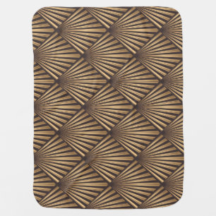 Abstract Art Deco: Gold Elegance. Baby Blanket