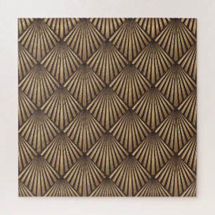 Abstract Art Deco: Gold Elegance. Jigsaw Puzzle
