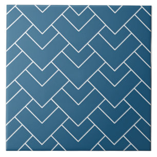Abstract Art Deco Style Marine Blue Ceramic tile