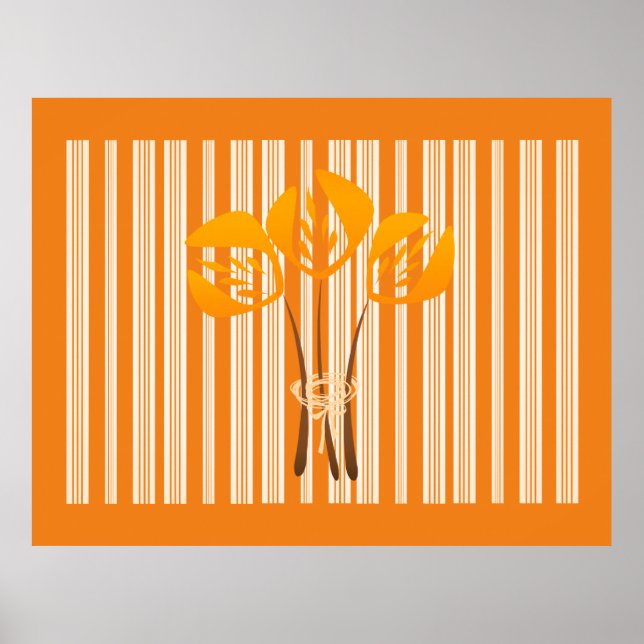 Abstract Art Deco Style Tulips Bouquet Poster (Front)