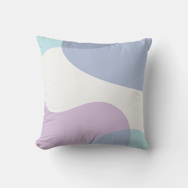 Abstract Art Design Blue Throw Pillow (Front)