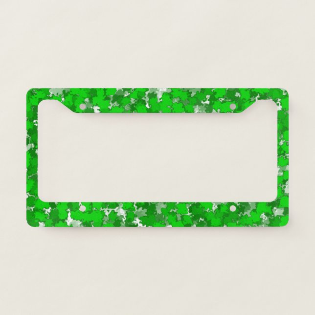 Abstract Art Design Green Foliage License Plate Frame (Front)