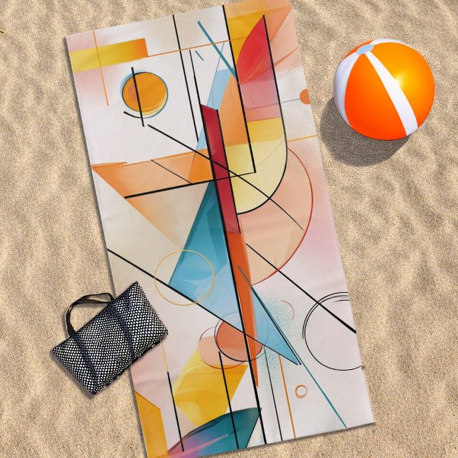 Abstract Art Design in Reds & Oranges Beach Towel (Creator Uploaded)