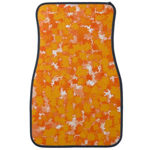 Abstract Art Design Orange Foliage Car Floor Mat