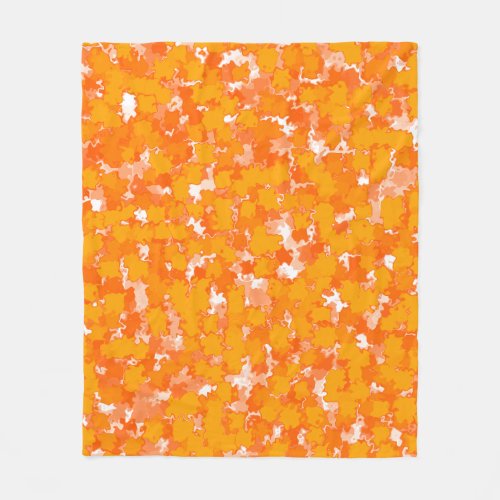 Abstract Art Design Orange Foliage Fleece Blanket