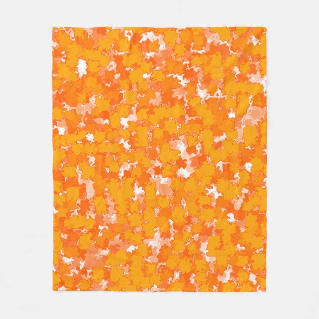 Abstract Art Design Orange Foliage Fleece Blanket (Front)
