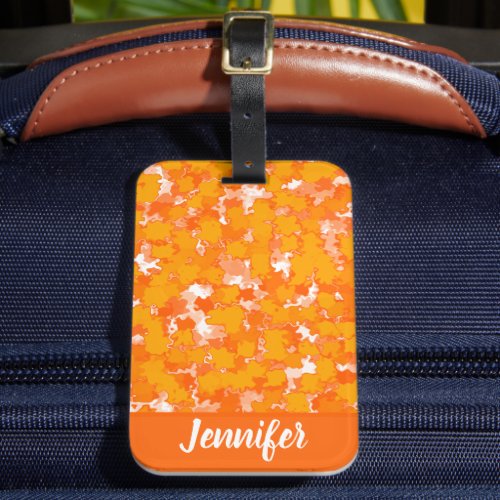 Abstract Art Design Orange Foliage Luggage Tag