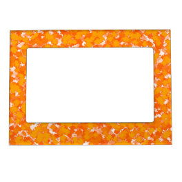 Abstract Art Design Orange Foliage Magnetic Frame