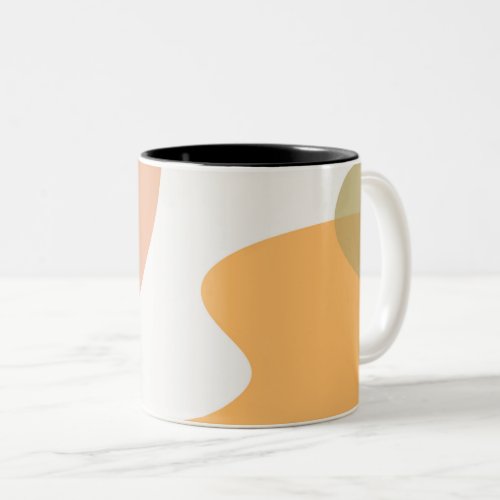 Abstract Art Design Orange Red Two_Tone Coffee Mug