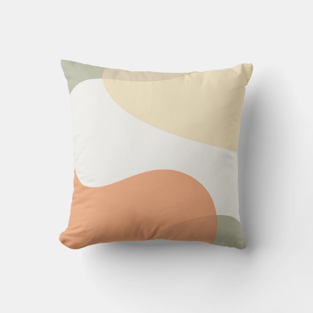 Abstract Art Design Orange Throw Pillow (Front)