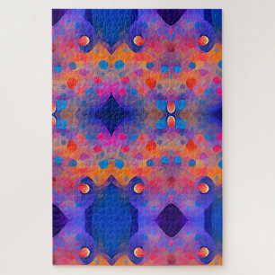 Abstract art dots colorful geometric 1000+ piece jigsaw puzzle