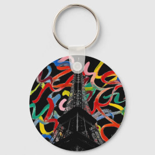 Abstract Art-Eiffel Tower Keychain