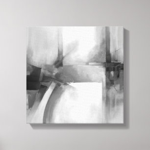 Abstract Art Elegant Black & White Modern Painting Canvas Print