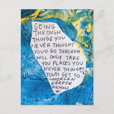 Abstract art encouragement postcard quote