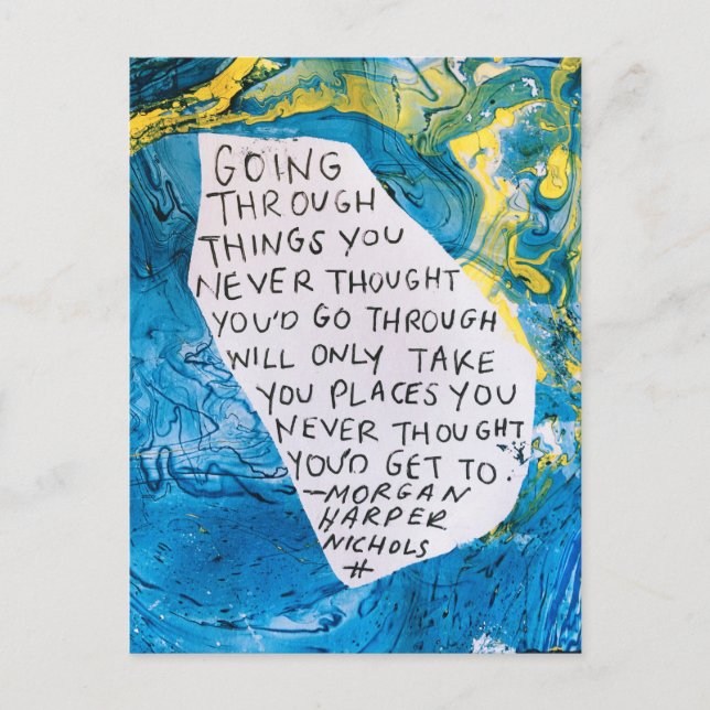 Abstract art encouragement postcard quote (Front)