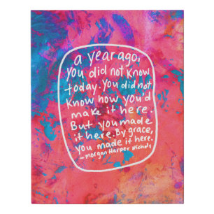 Abstract art encouragement quote handwritten faux canvas print