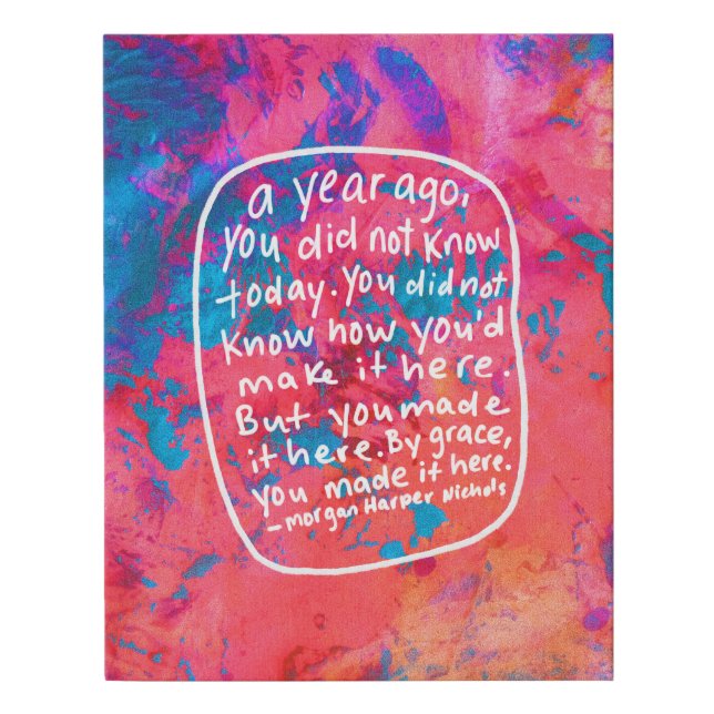 Abstract art encouragement quote handwritten faux canvas print (Front)