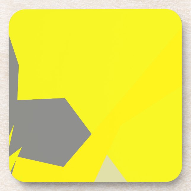 Abstract Art Energy Yellow Grey Beverage Coaster (Front)