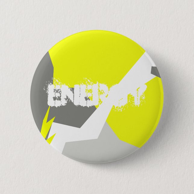 Abstract Art Energy Yellow Grey Button (Front)