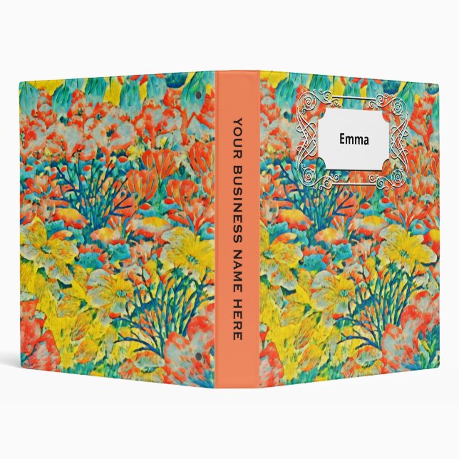 Abstract Art Exotic Summer Garden  3 Ring Binder (Background)