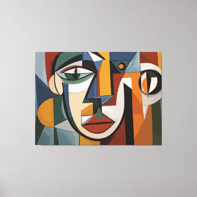 abstract art face canvas print (Front)