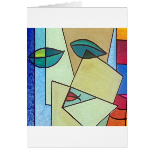 abstract art face cards (Front)