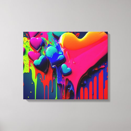 Abstract Art Featuring Hearts Canvas Print