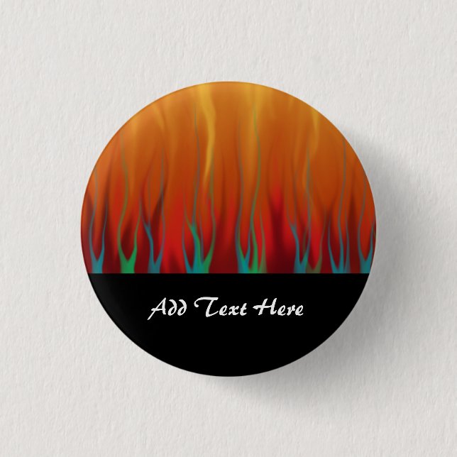 Abstract Art - Fire - Background Flames Button (Front)