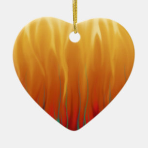 Abstract Art - Fire - Background Flames Ceramic Ornament