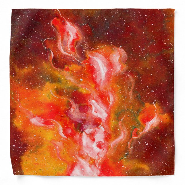 Abstract Art Flames Red Orange Glow Bandana (Front)