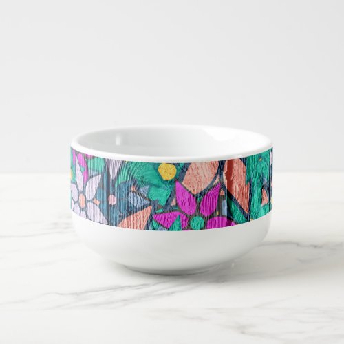 Abstract Art Floral Pattern 2 Soup Mug