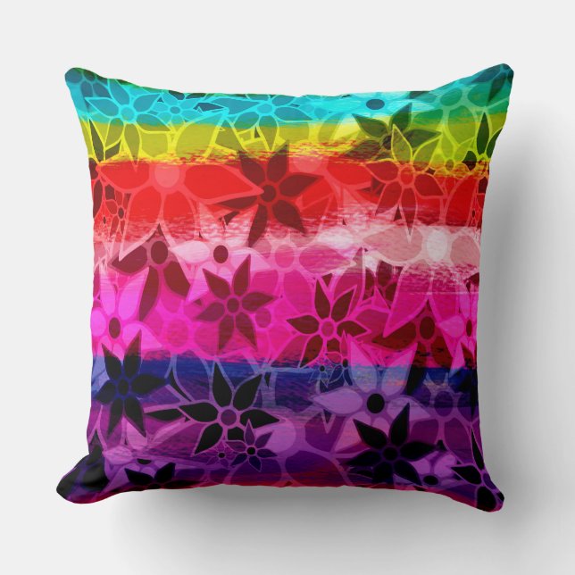 Abstract Art Floral Pattern #6 Throw Pillow (Front)