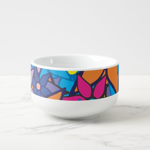 Abstract Art Floral Pattern 7 Soup Mug