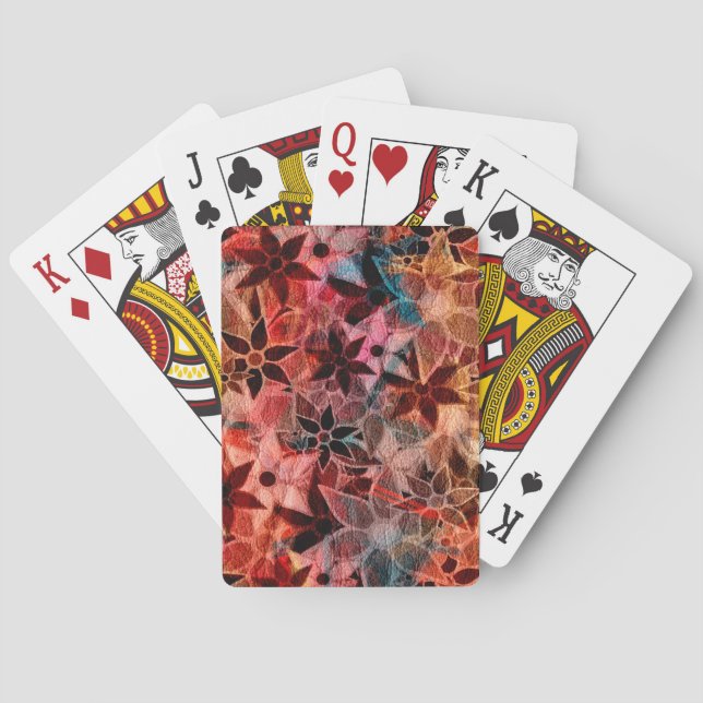 Abstract Art Flower Pattern #2 Poker Cards (Back)