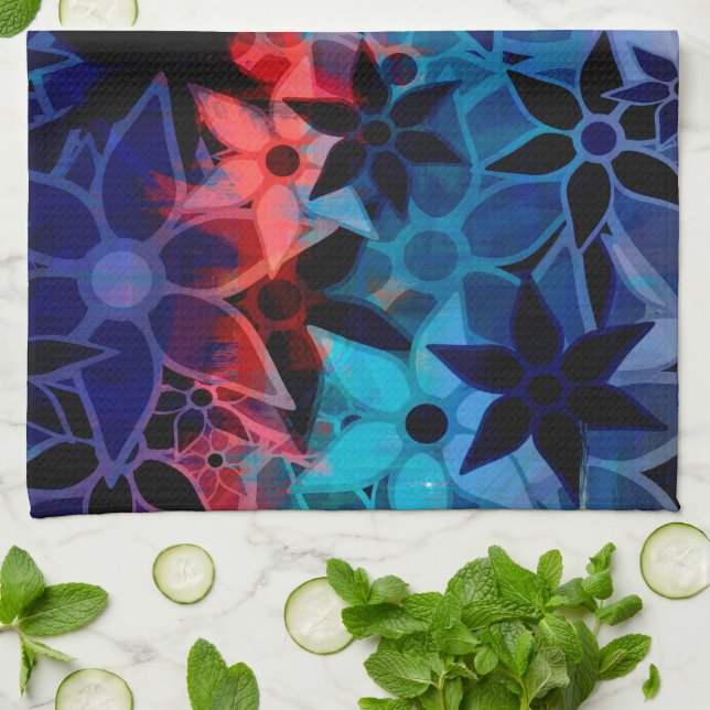 Abstract Art Flower Pattern #2 Towel (Folded)