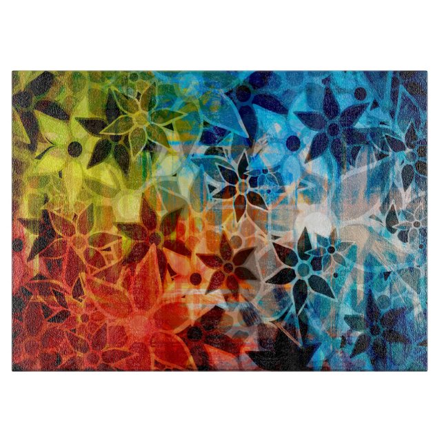 Abstract Art Flower Pattern #4 Cutting Board (Front)