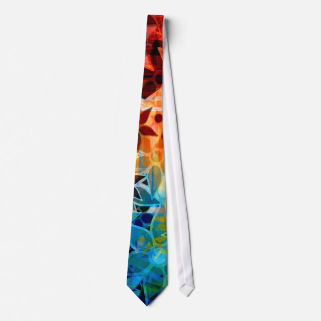 Abstract Art Flower Pattern #4 Neck Tie (Front)