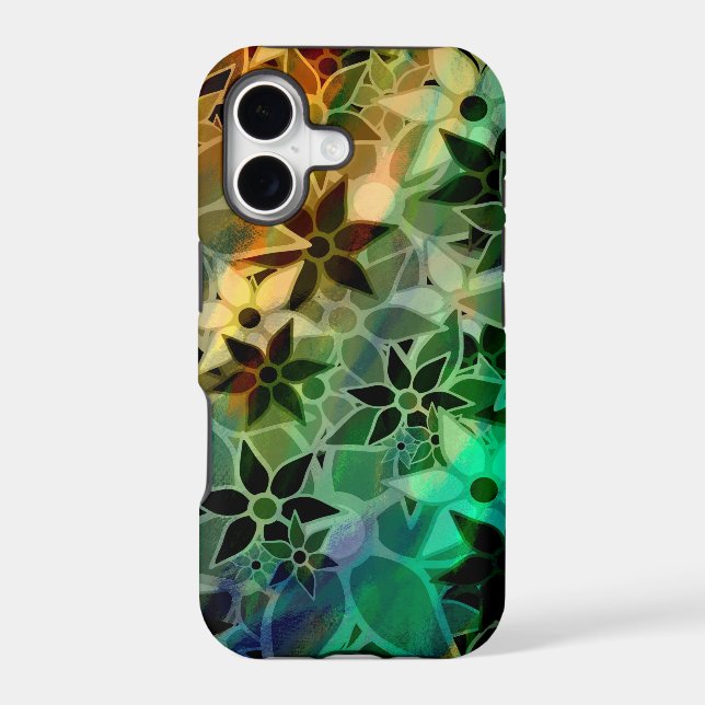 Abstract Art Flower Pattern Iphone Case (Back)