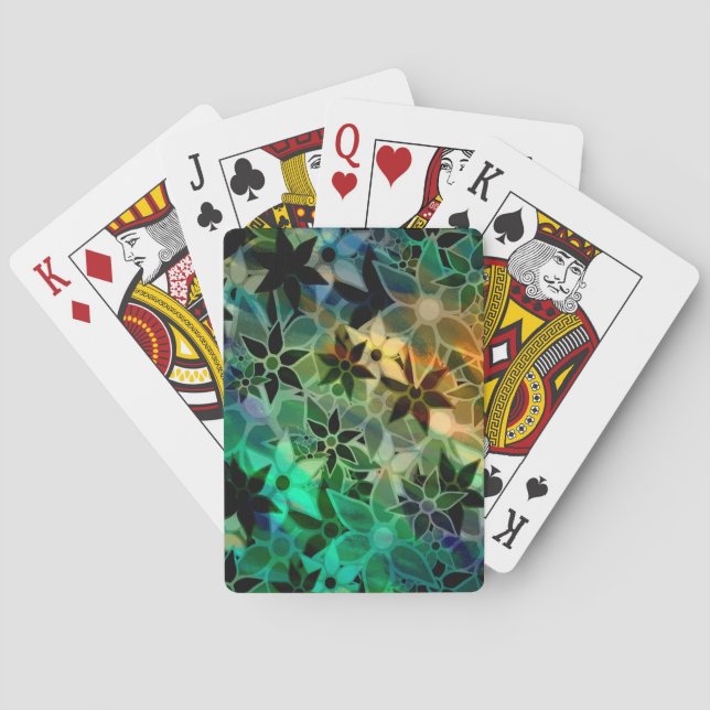 Abstract Art Flower Pattern Poker Cards (Back)