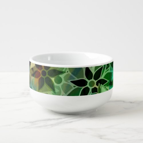 Abstract Art Flower Pattern Soup Mug