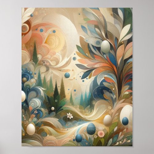 Abstract art for easter day poster