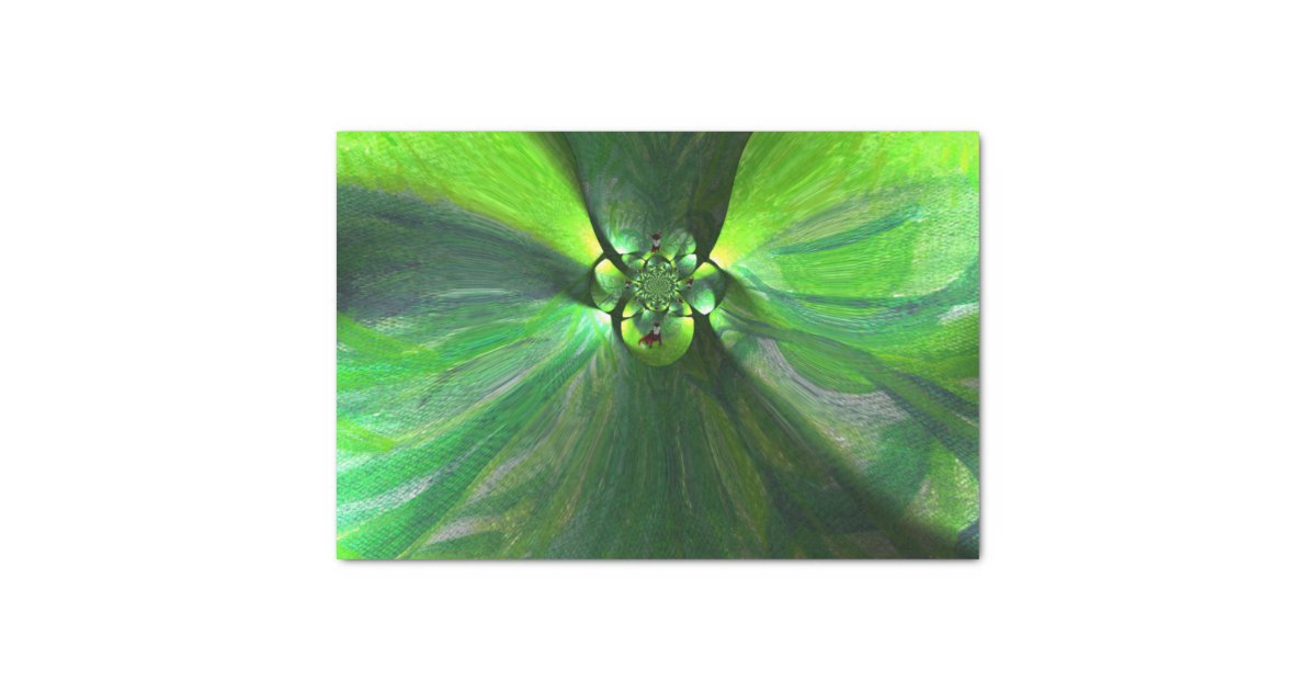 Abstract Art Foxes Green Leaves Tissue Paper Zazzle Com
