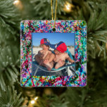 Abstract Art Frame for Your Photo on a  Ceramic Ornament